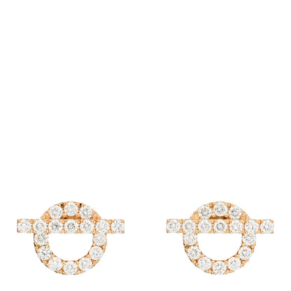Hermes 18K Rose Gold Diamond Finesse Earrings 1 of 3