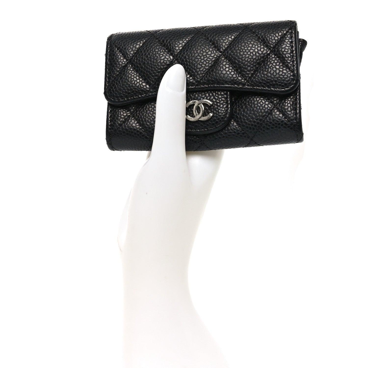 Chanel Caviar Quilted Flap Card Holder Black 2 of 8