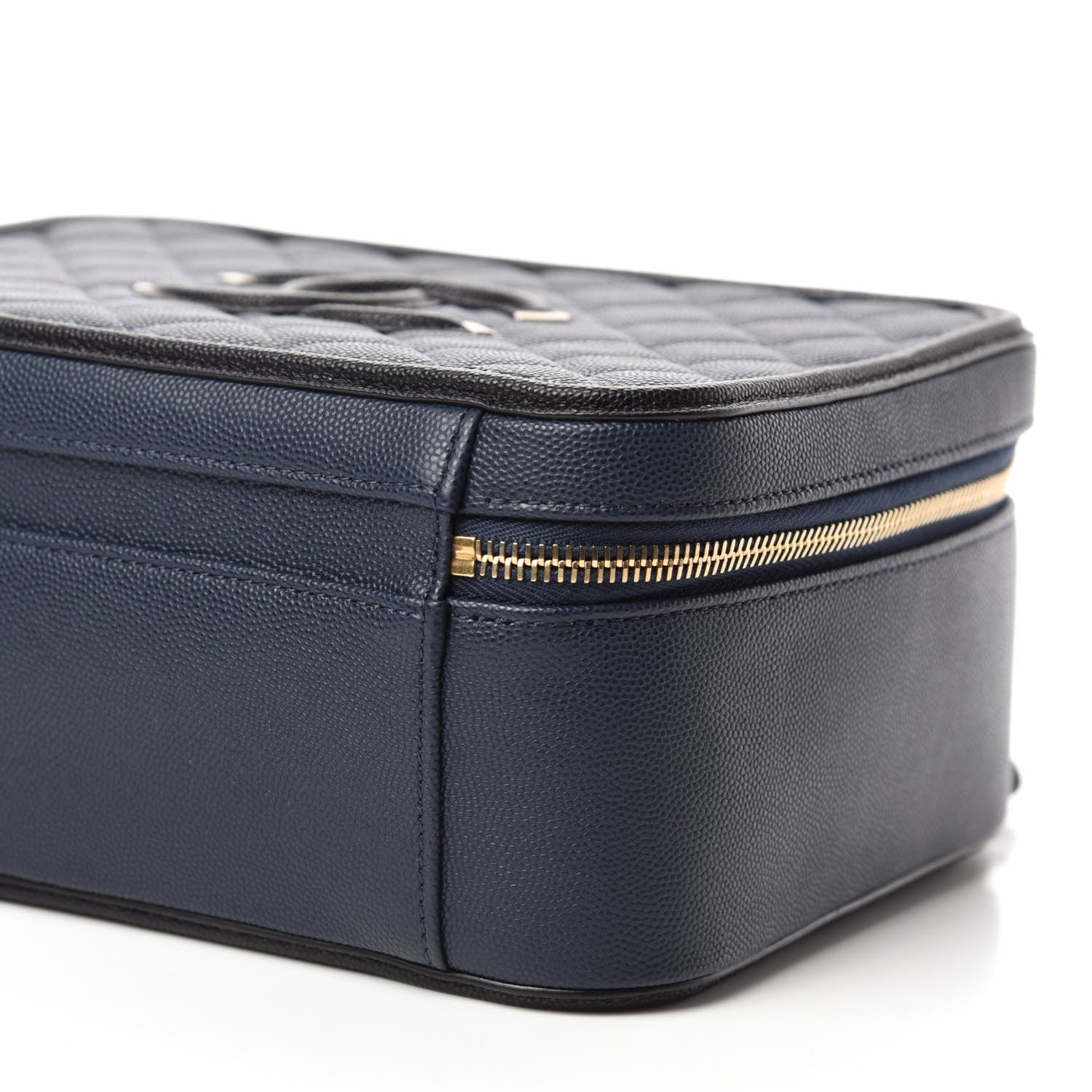 Chanel Caviar Quilted Large CC Filigree Vanity Case Navy Black 7 of 11