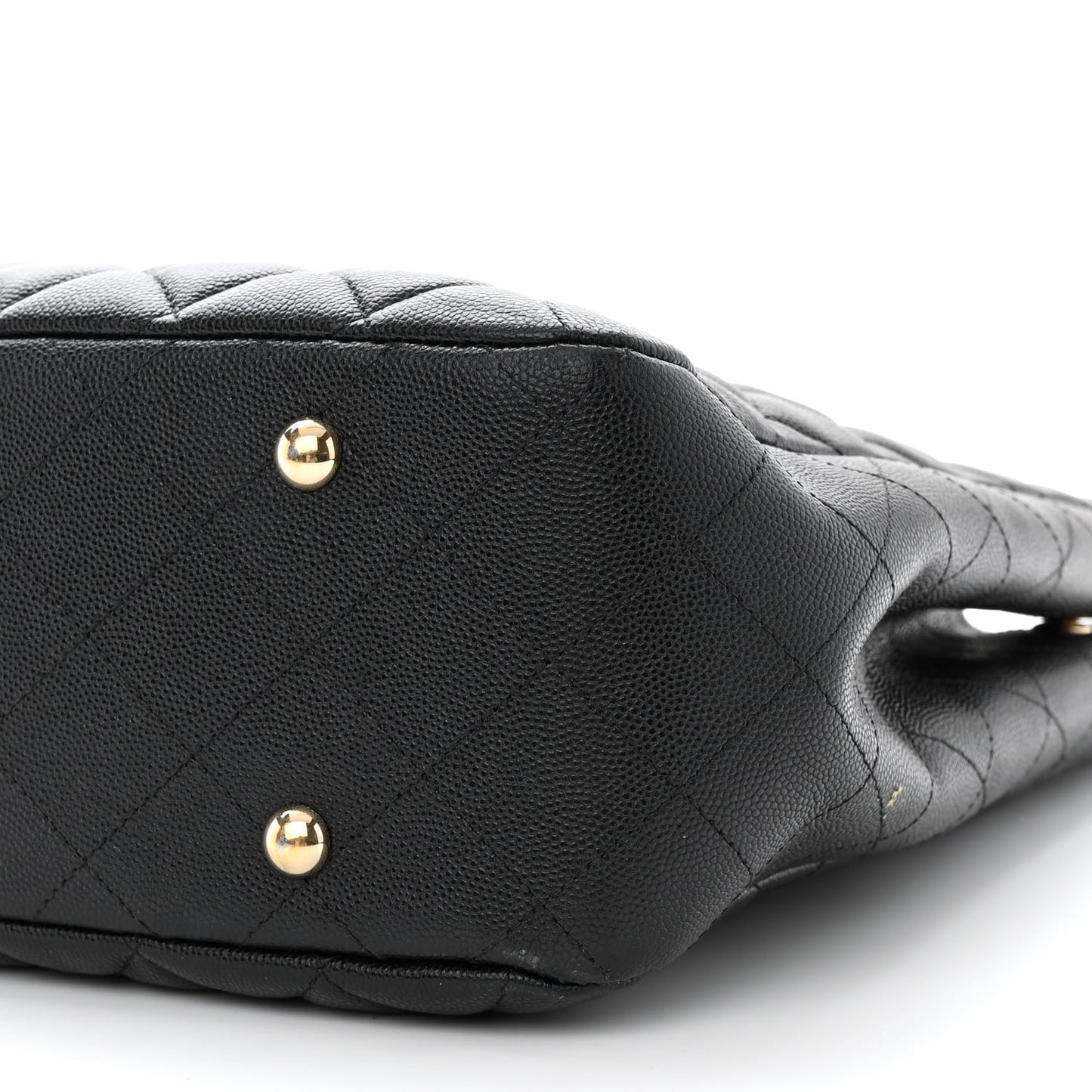 Caviar Quilted Large Shopping Tote Black