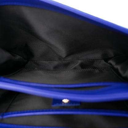 Versace Patent Snakeskin Palazzo Sultan Shoulder Bag Blue 5 of 9