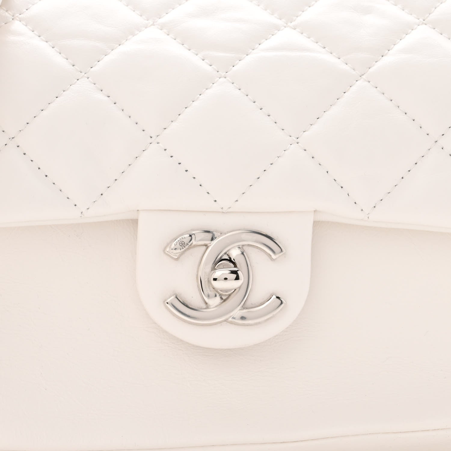 Chanel Aged Calfskin Quilted Express Zip Around Flap White 9 of 12