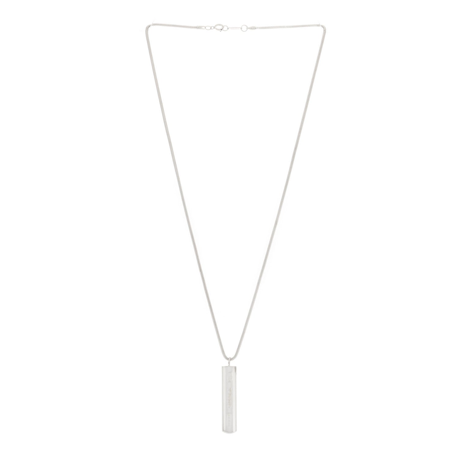 Tiffany Sterling Silver 1837 Bar Pendant Necklace 2 of 4