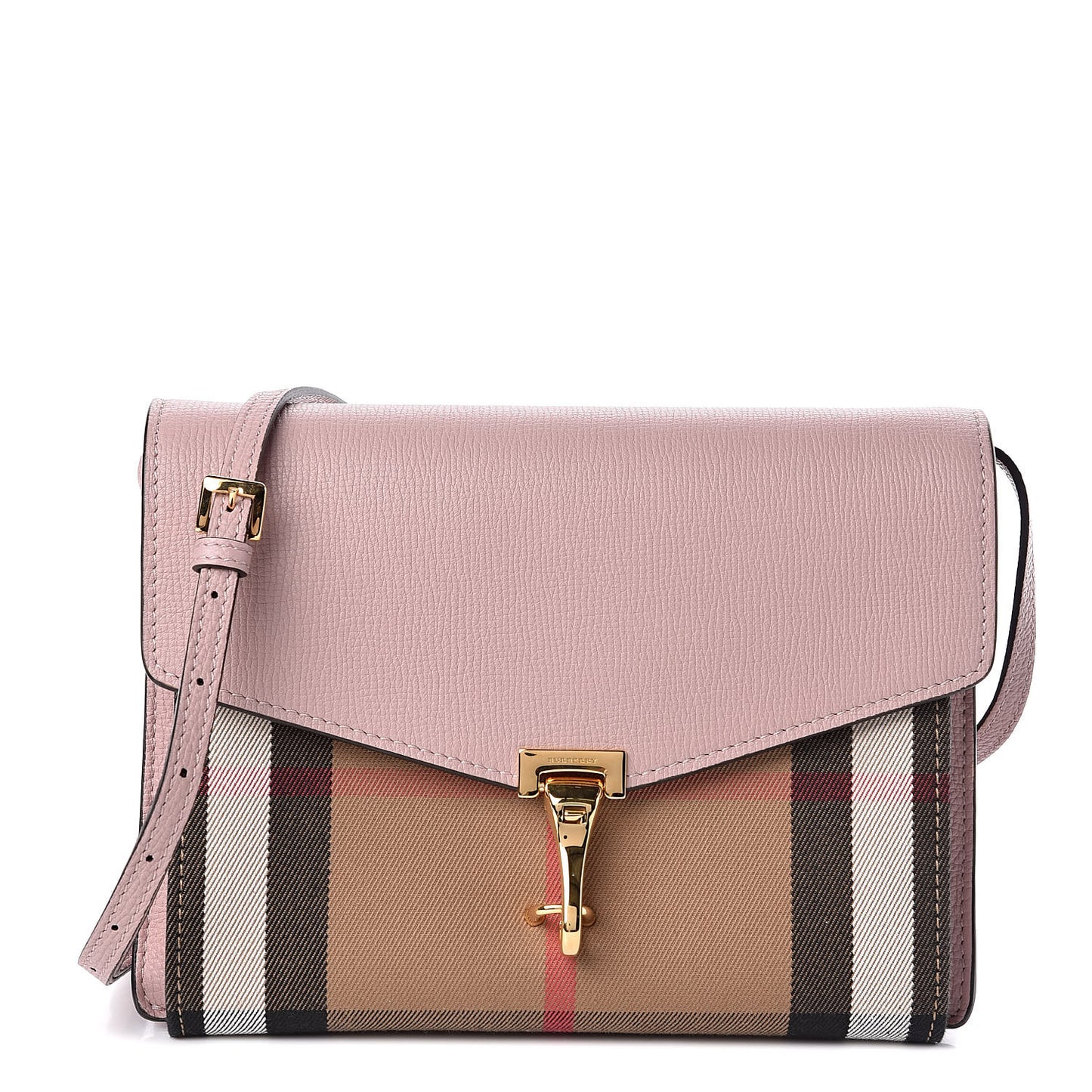 Derby Calfskin House Check Small Macken Crossbody Bag Pale Orchid