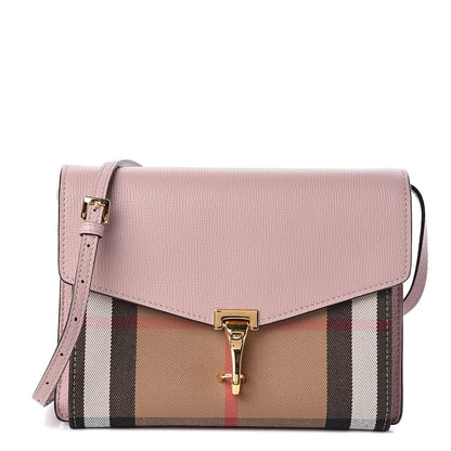 Burberry Derby Calfskin House Check Small Macken Crossbody Bag Pale Orchid 1 of 11
