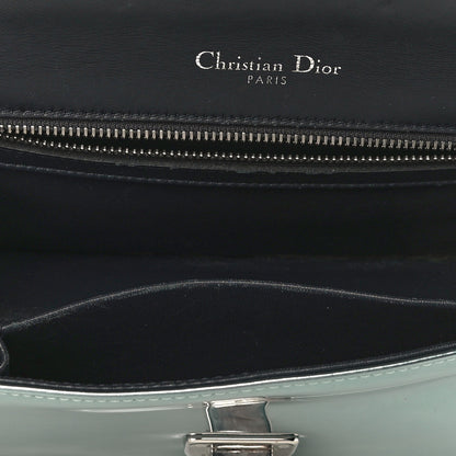 Christian Dior Metallic Patent Micro-Cannage Small Diorama Flap Bag Azur 13 of 17