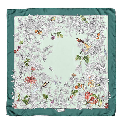 Gucci Silk Twill Wondergardenia Square Scarf Emerald 1 of 4