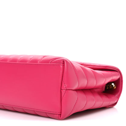 Saint Laurent Calfskin Y Quilted Monogram Small Loulou Chain Satchel Fresh Fuchsia 10 of 11