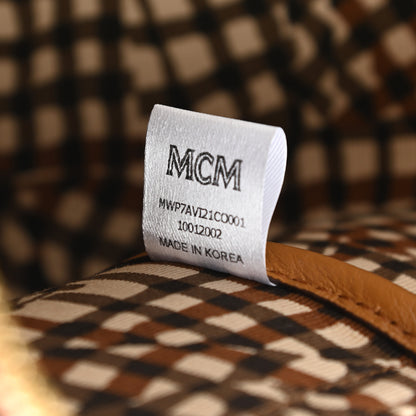 MCM Visetos Liz Shopper Tote Pouch Cognac 5 of 5