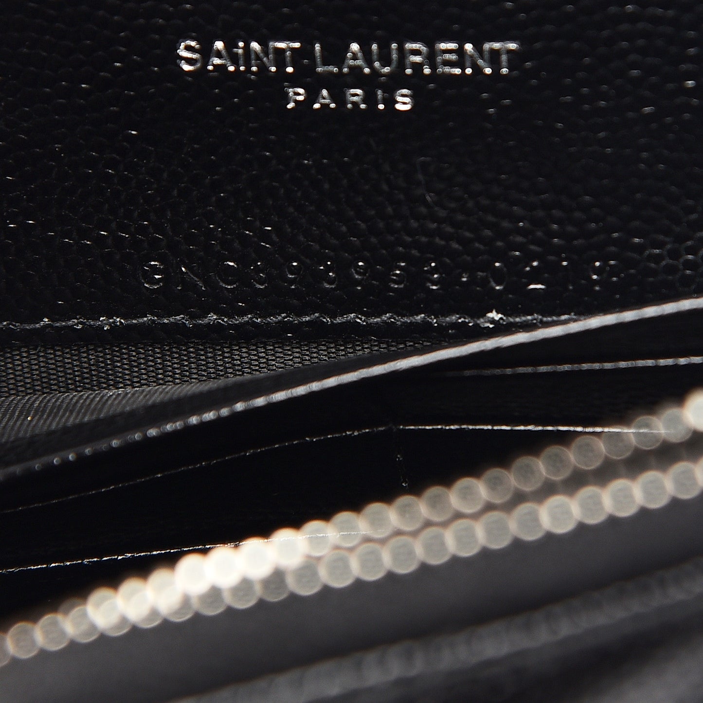 Grain De Poudre Matelasse Chevron Monogram Envelope Chain Wallet Black