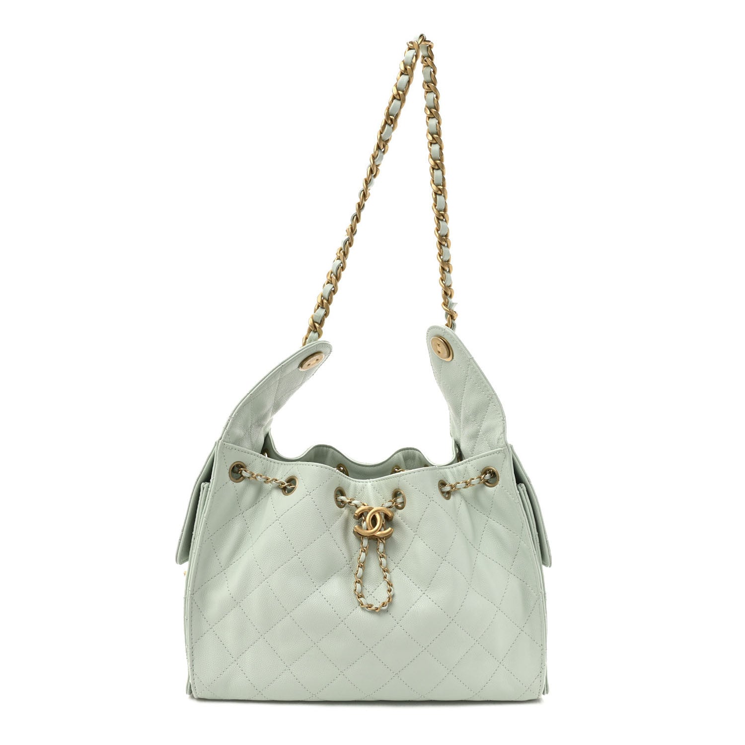 Chanel Caviar Quilted Small Chanel 25 Handbag Light Green 1 of 13