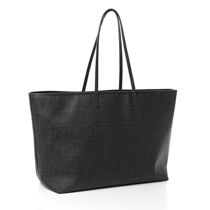 Fendi Zucca Spalmati Large Roll Tote Black 3 of 13