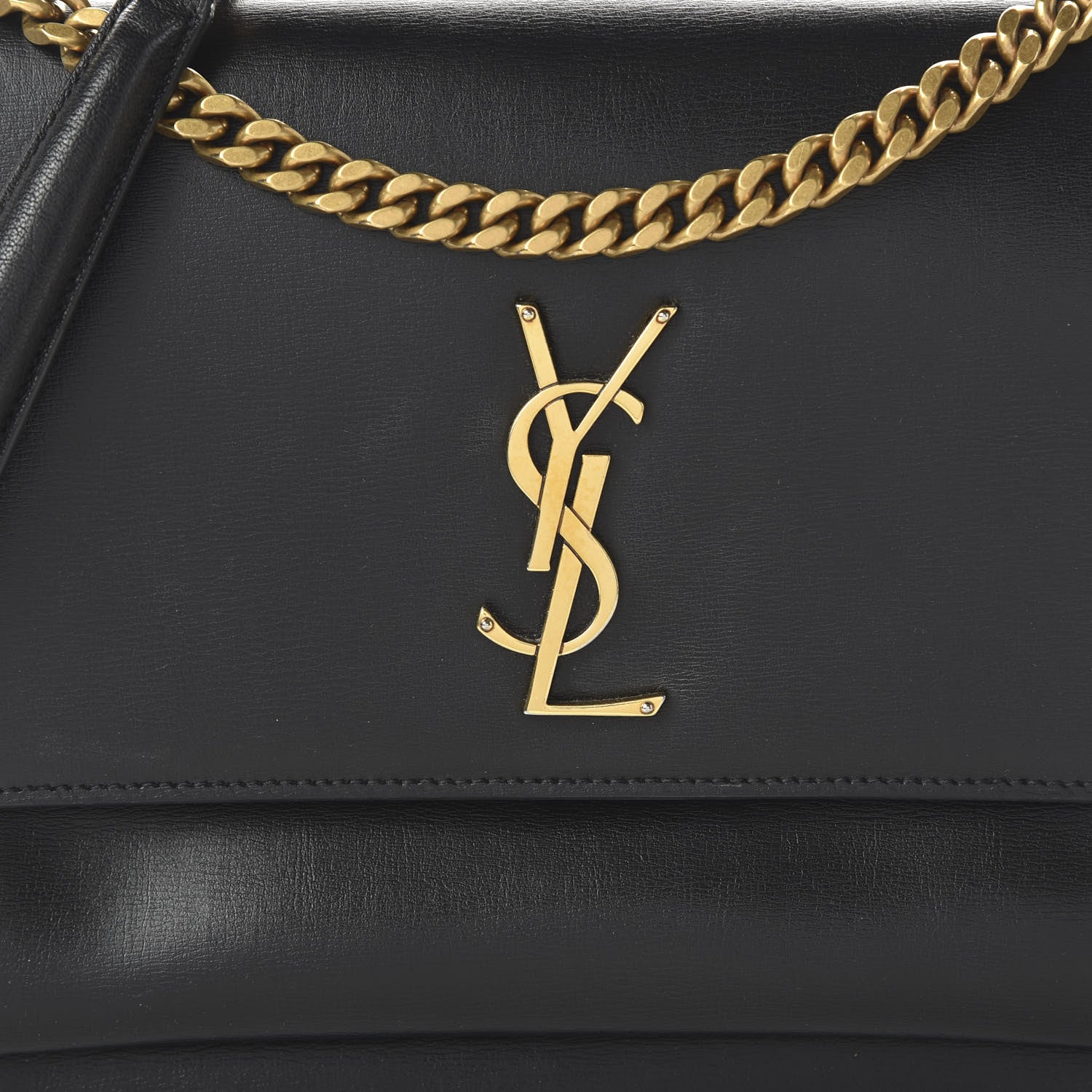 Saint Laurent Calfskin Large Monogram Sunset Black 9 of 9