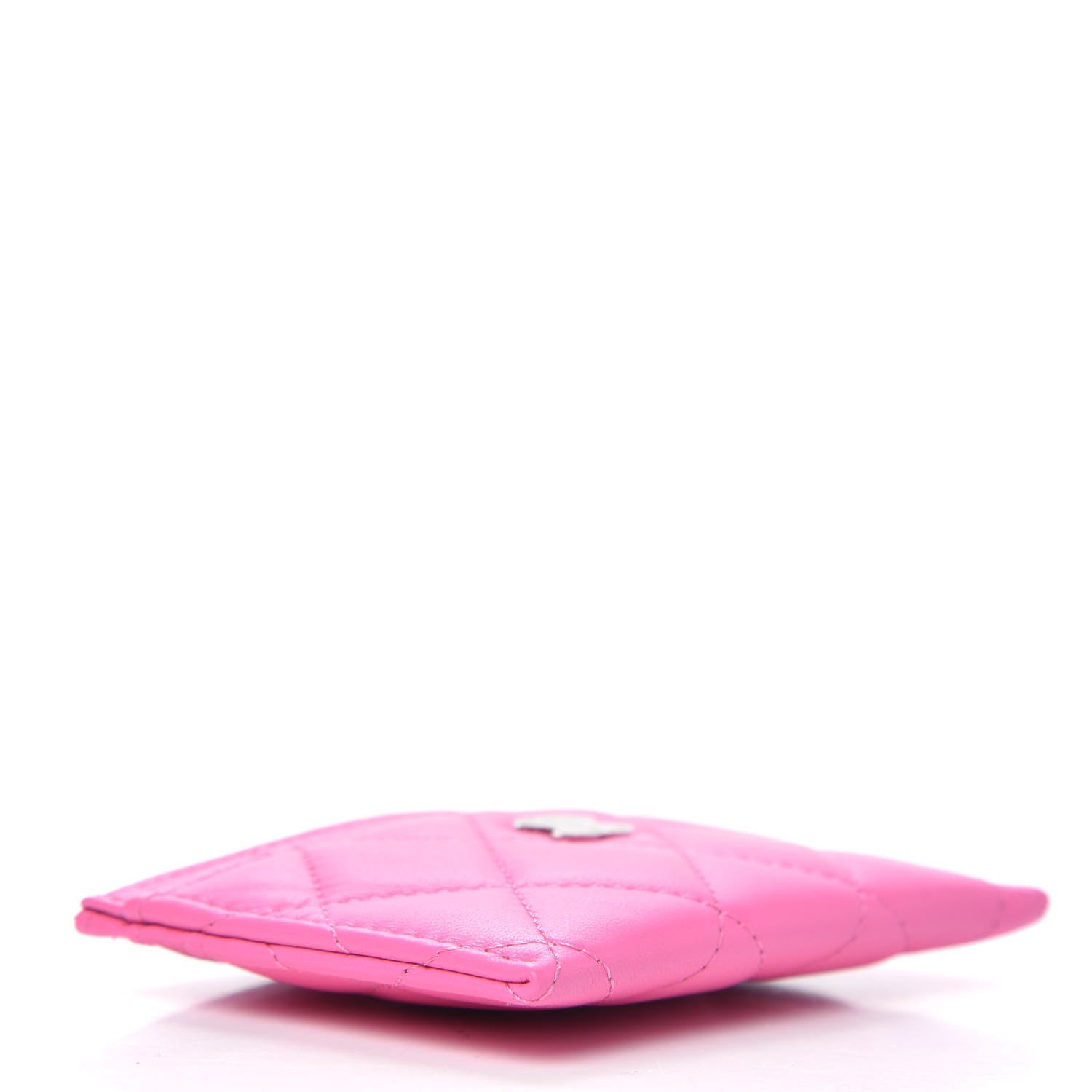 Chanel Lambskin Quilted Card Holder Neon Pink 4 of 9
