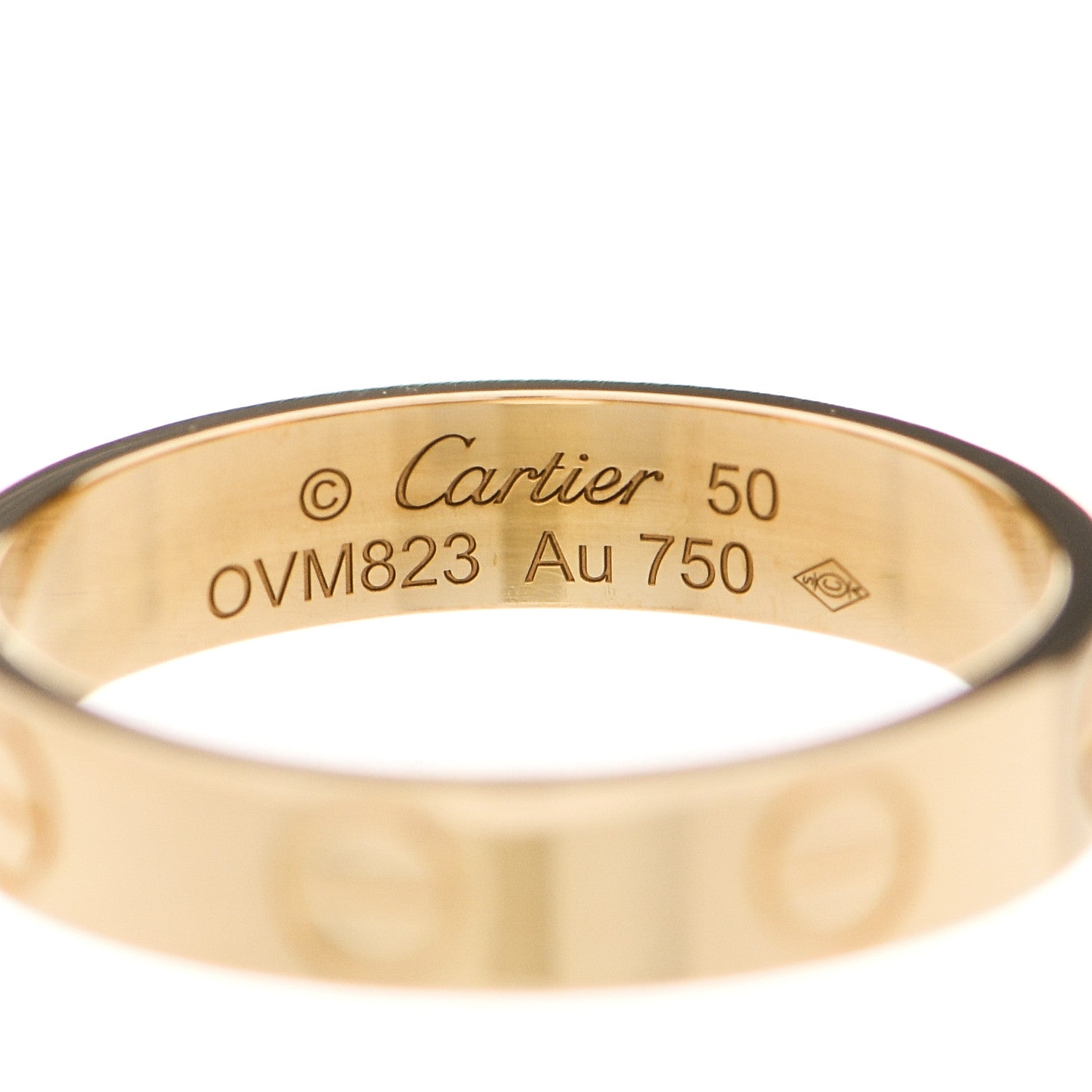 Cartier 18K Yellow Gold 3.5mm LOVE Wedding Band Ring 50 5.25 3 of 4