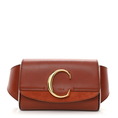 Chloe Calfskin Suede C Belt Bag Sepia Brown 1 of 10