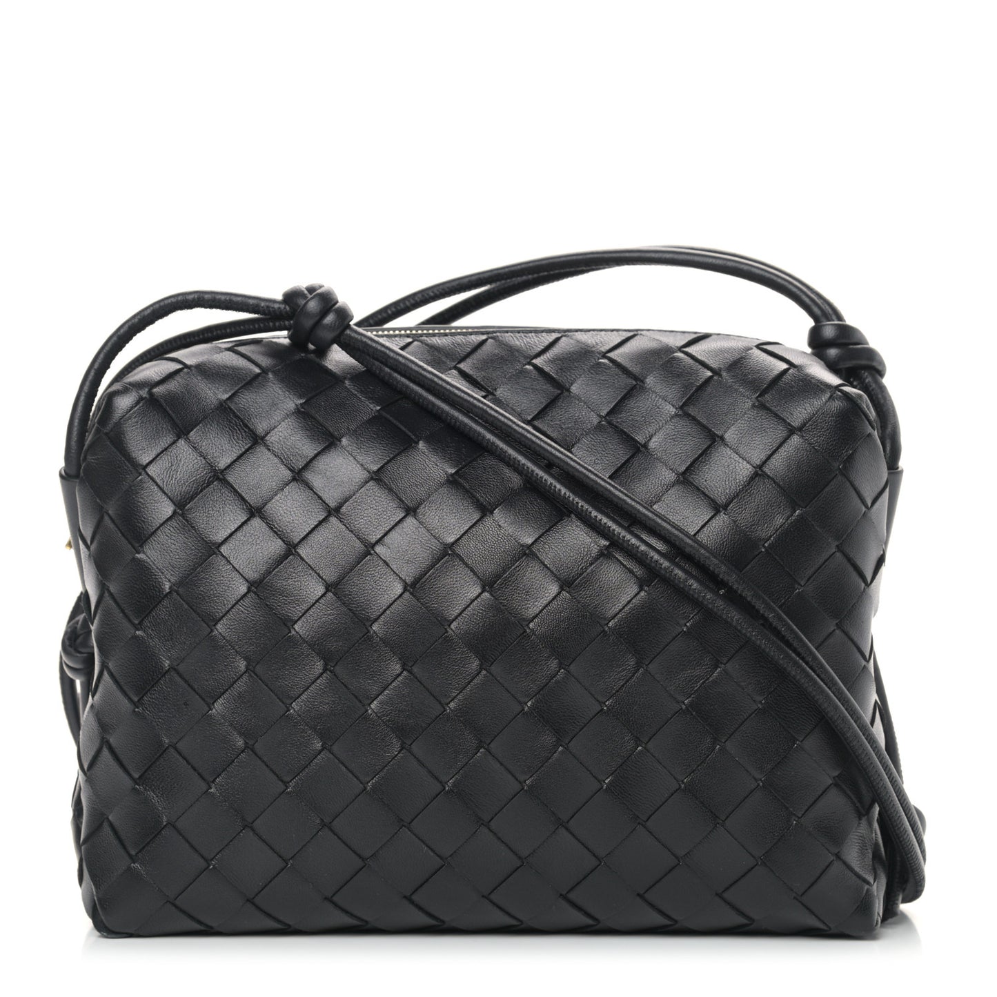 Nappa Intrecciato Nodini Mini Crossbody Black