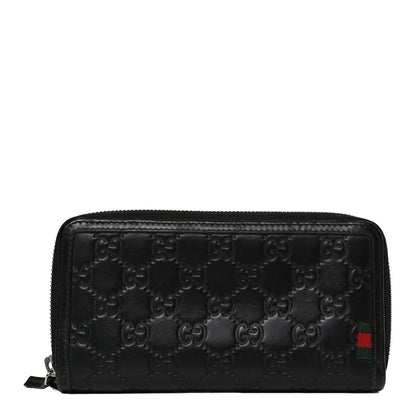 Gucci Guccissima Large Double Zip Around Wallet Black 1 of 11
