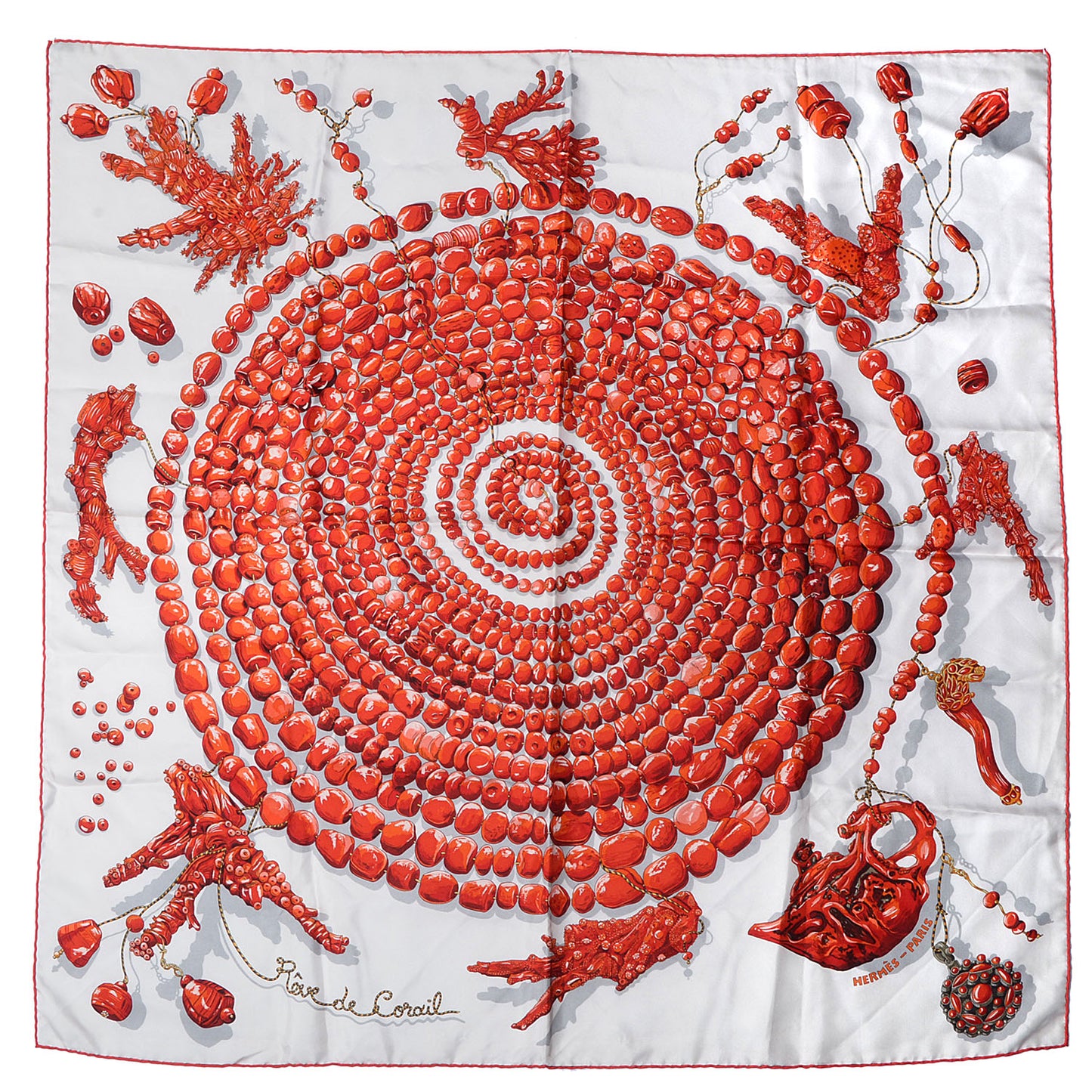 Silk Reve De Corail Scarf 90