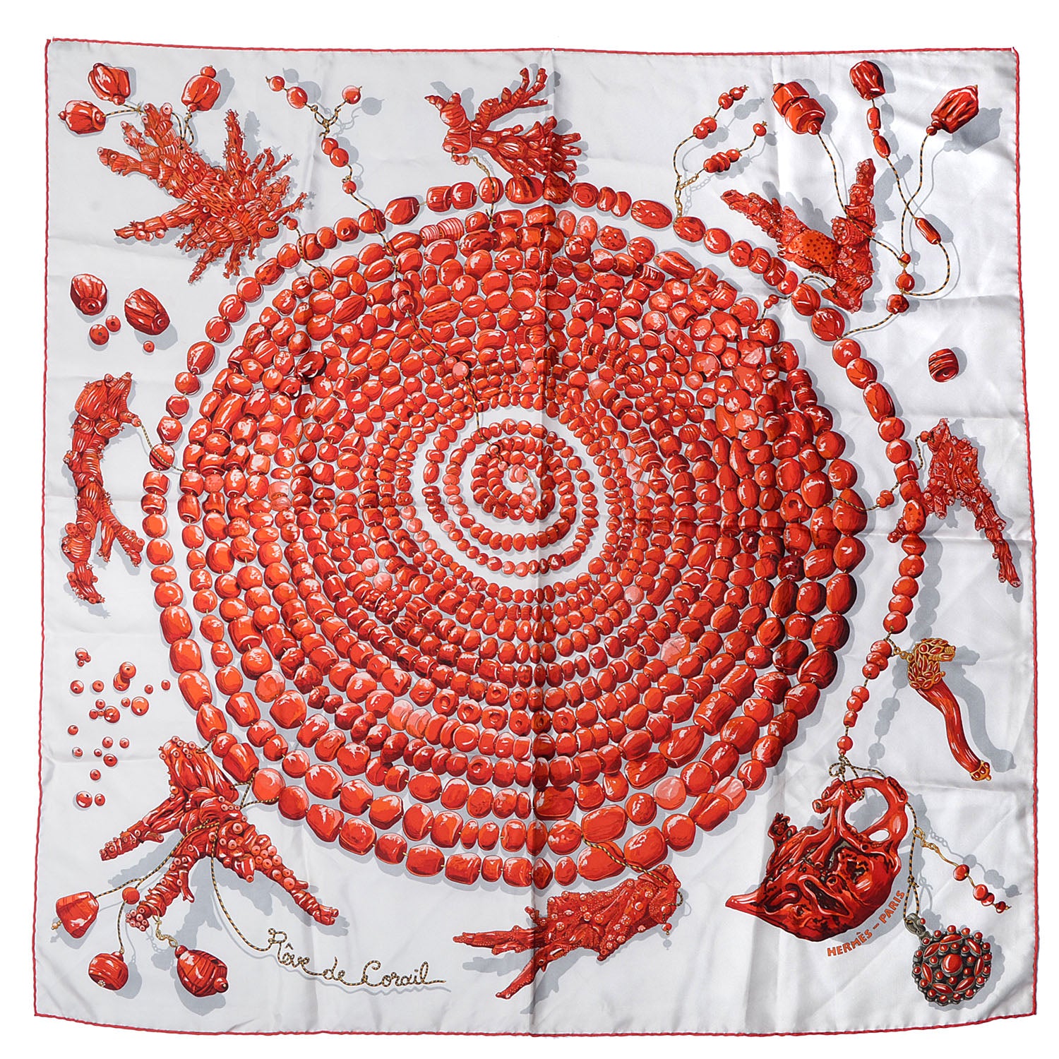 Hermes Silk Reve De Corail Scarf 90 2 of 6