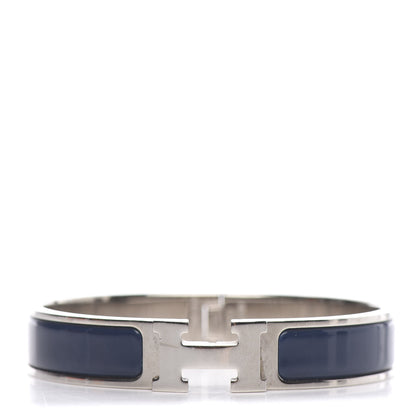 Hermes Narrow Enamel Clic Clac H Bracelet PM Bleu Nuit 1 of 6