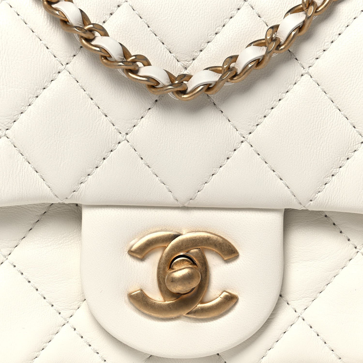 Chanel Lambskin Quilted Mini Rectangular Pearl Crush Flap White 8 of 13