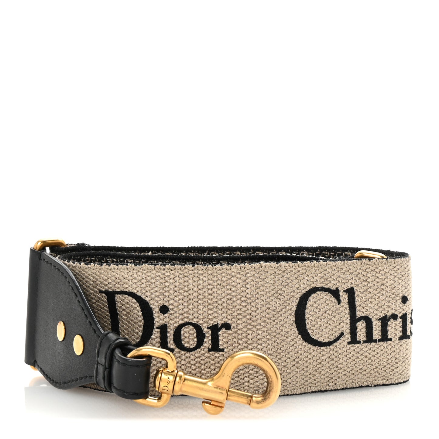 Canvas Embroidered Shoulder Strap Black