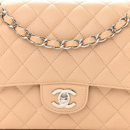 Chanel Caviar Quilted Medium Double Flap Beige 8 of 12