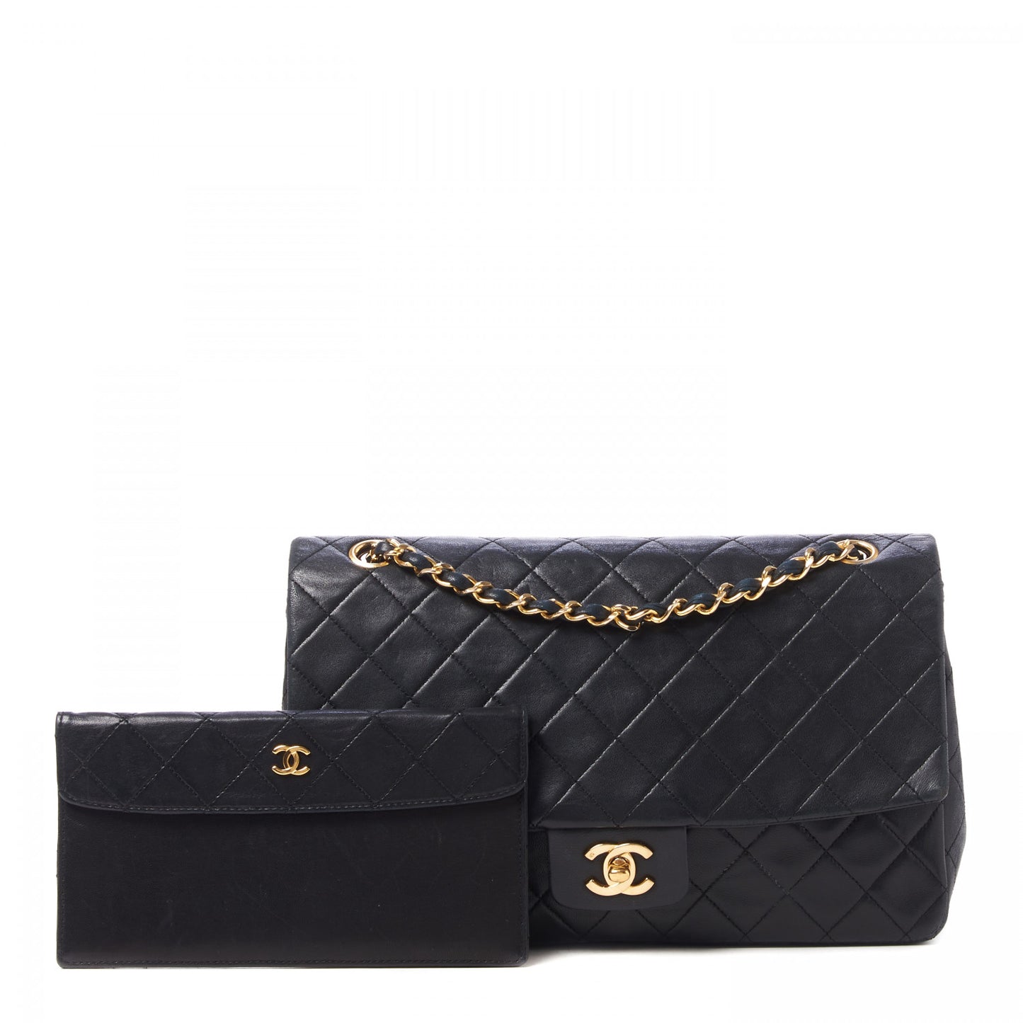Lambskin Quilted Medium Single Flap Black
