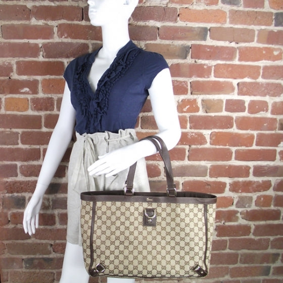Gucci Monogram Canvas Abbey Large Tote 2 of 13