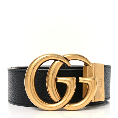 Gucci Calfskin Double G Reversible 37mm Belt 85 34 Black Cocoa 1 of 4