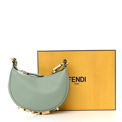 Fendi Vitello Grace New Matte Nano Fendigraphy Hobo Charm Menta 10 of 10