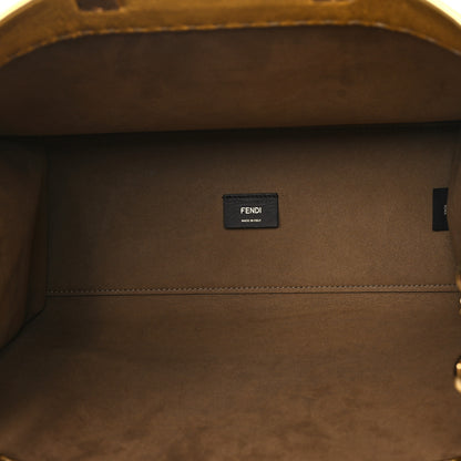 Fendi Vitello Catalan Mirror Plexiglass Logo Embossed Medium Fendi Sunshine Shopper Tote Gold 5 of 12