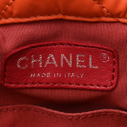 Chanel Aged Calfskin Chevron Quilted Small Gabrielle Backpack Dark Red Orange 6 of 13