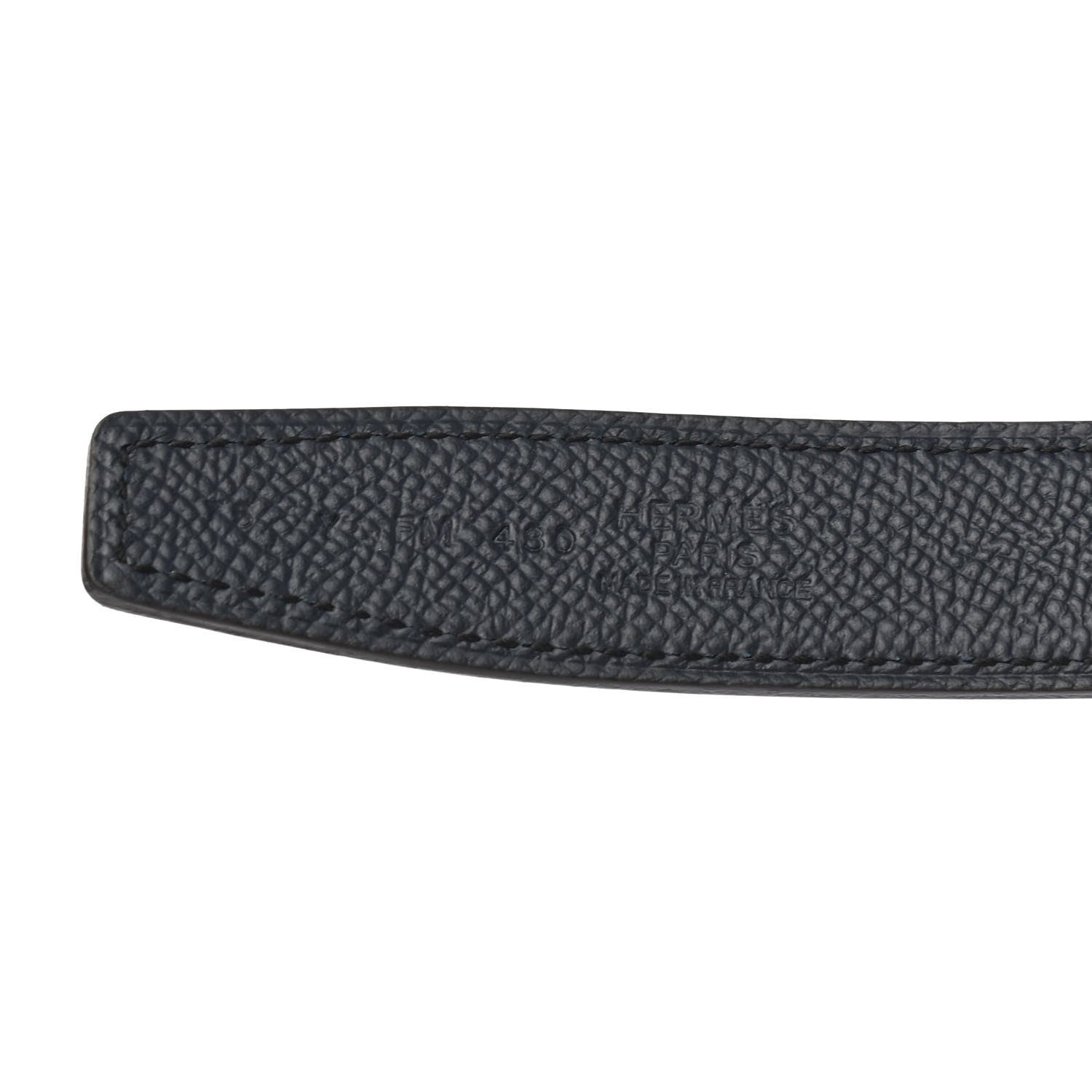 Hermes Epsom Swift 24mm Tresor Belt 75 Bleu Indigo Rouge De Coeur 4 of 4
