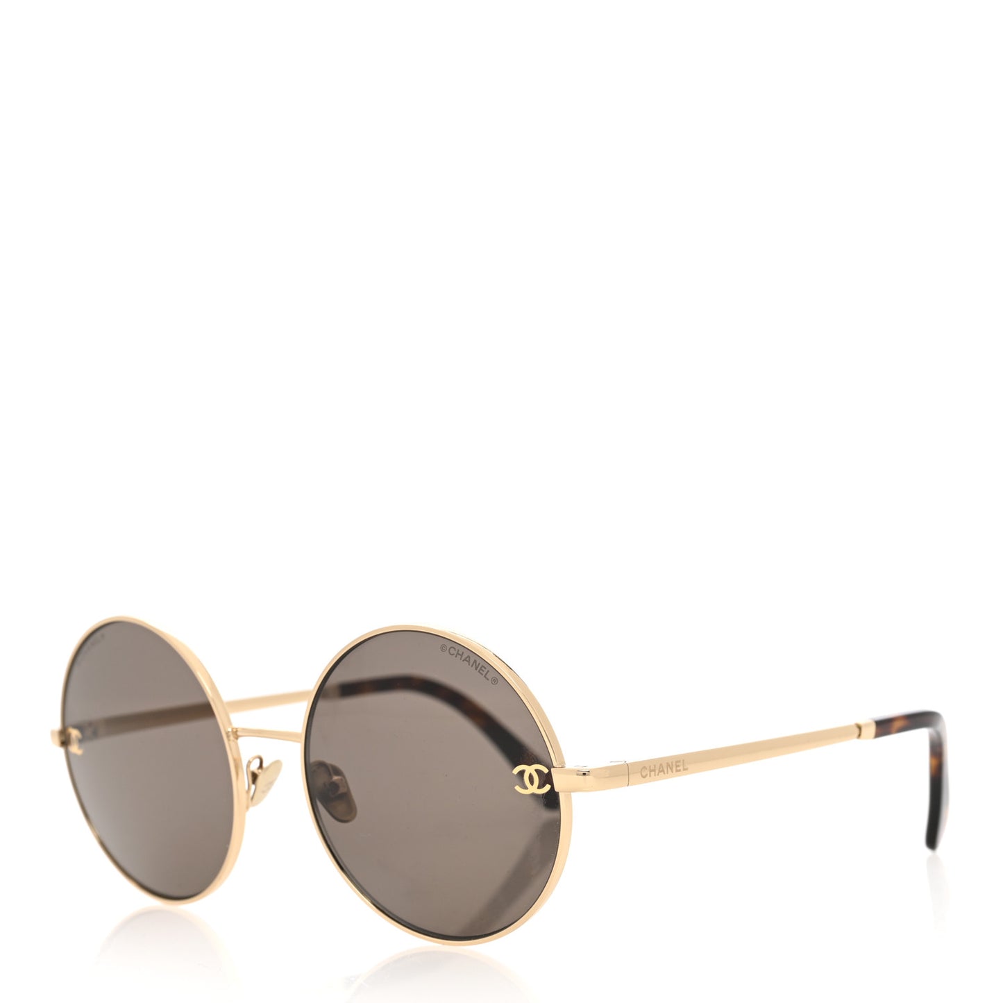 Metal Round Sunglasses 4268 Gold Tortoise