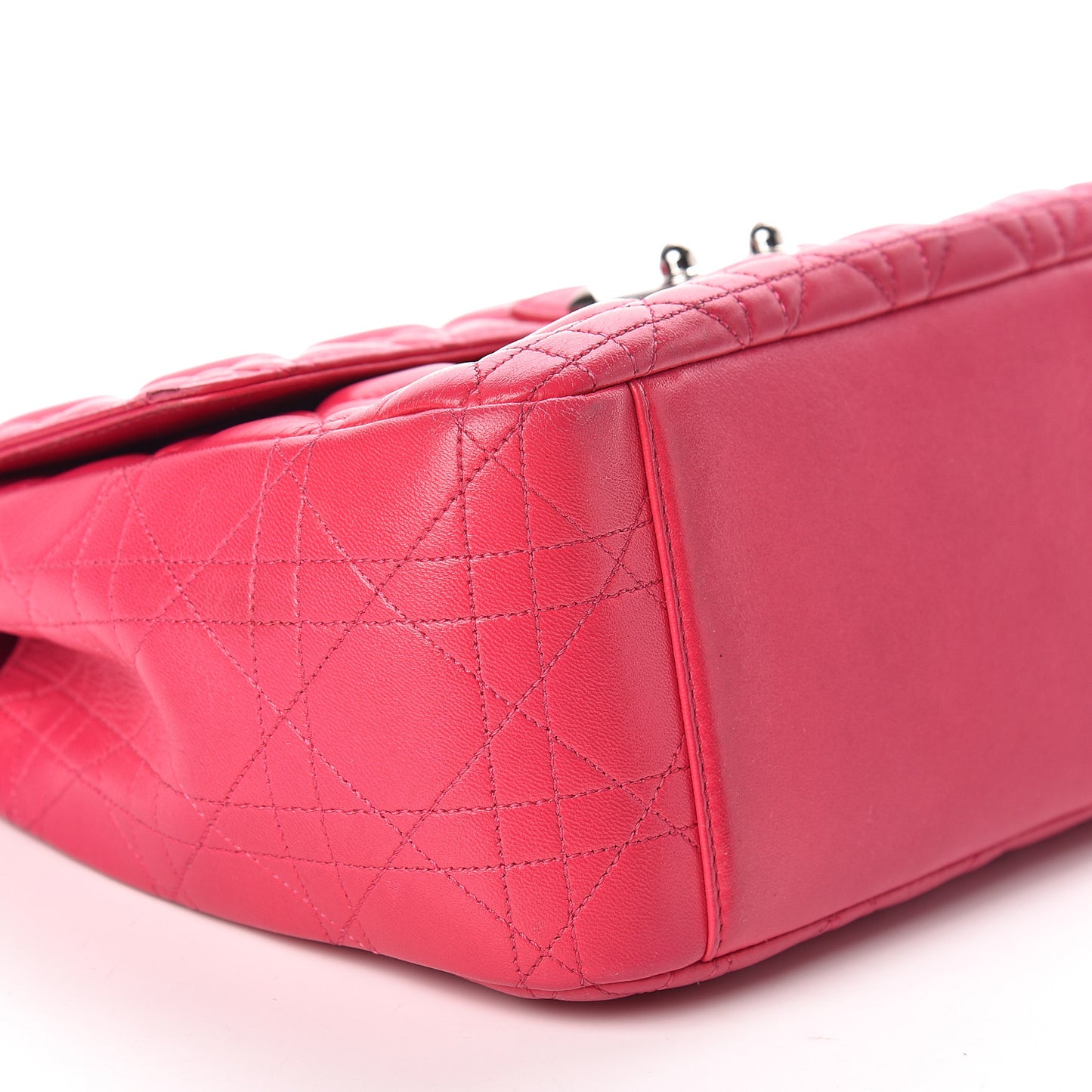 Lambskin Cannage Large Miss Dior Flap Fuchsia