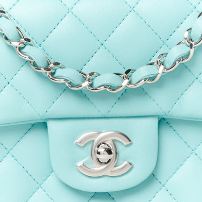 Chanel Lambskin Quilted Mini Rectangular Flap Light Blue 9 of 12