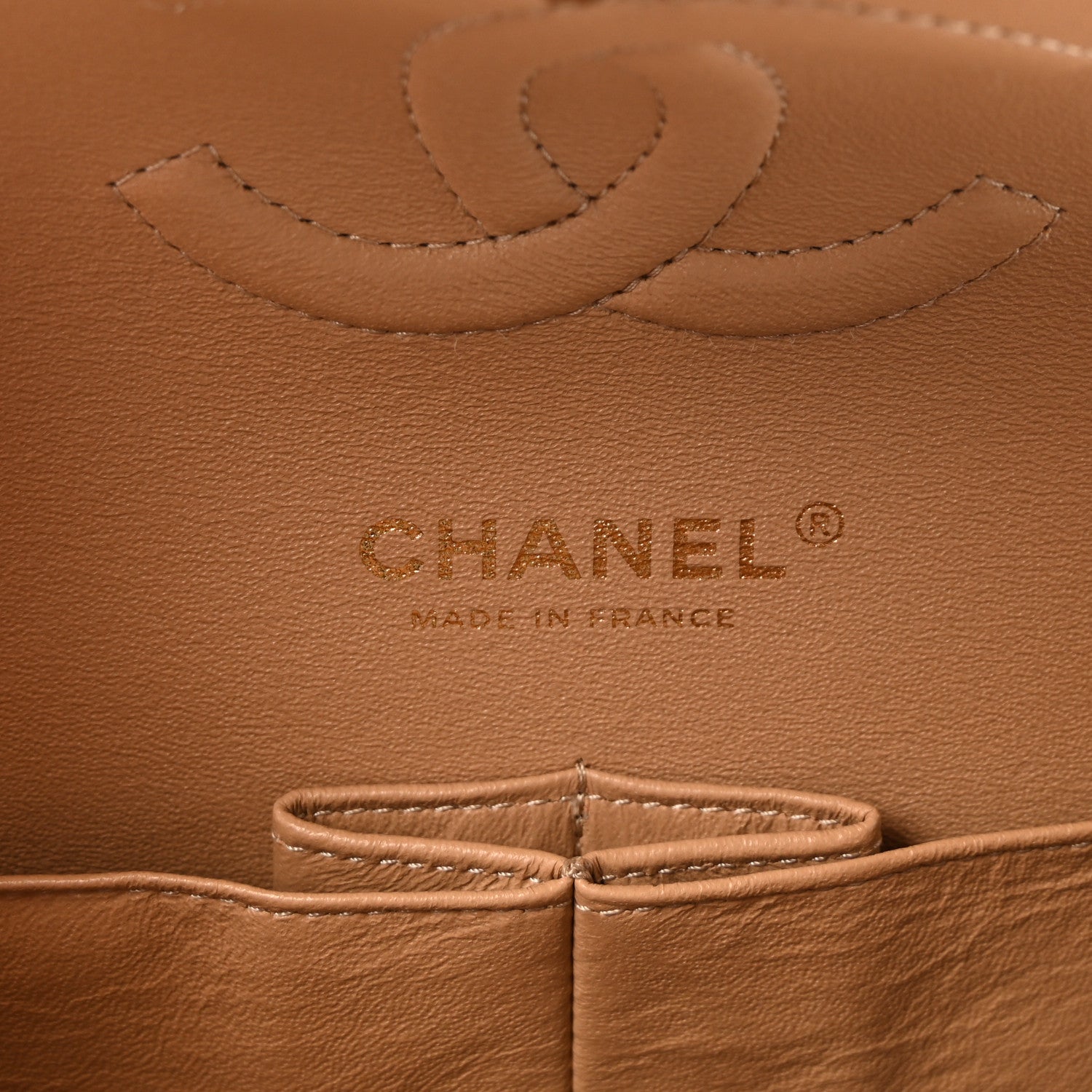 Chanel Caviar Quilted Medium Double Flap Dark Beige 6 of 11