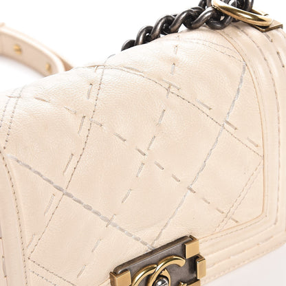 Chanel Calfskin Double Stitch Small Boy Flap White 13 of 13