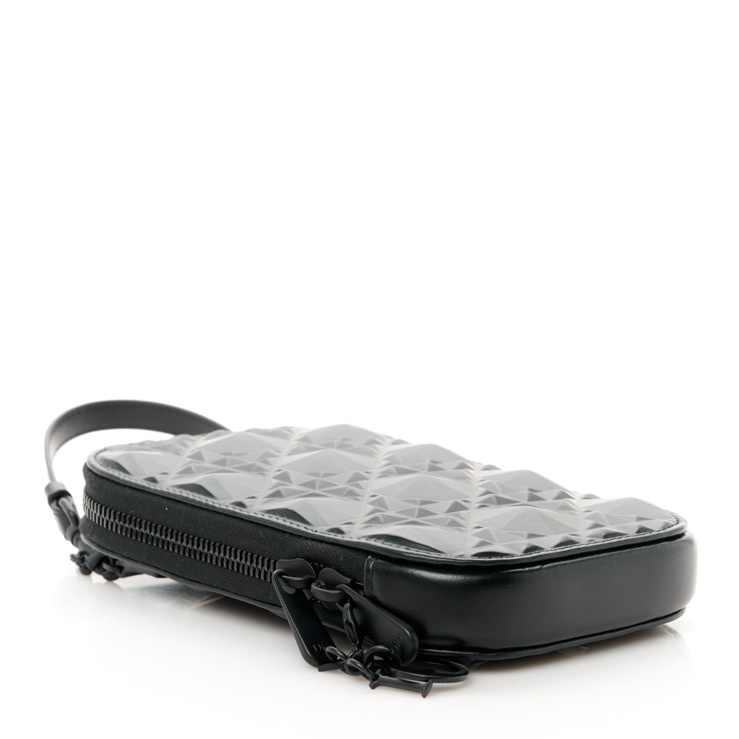 Christian Dior Calfskin Cannage Diamond Cannage Phone Holder Black 4 of 10