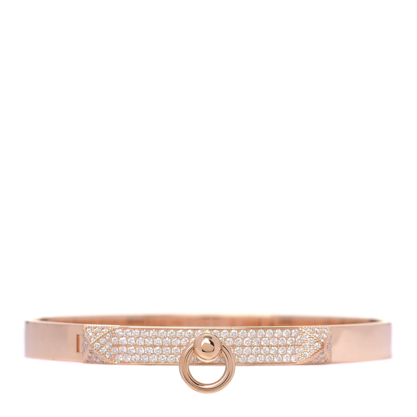 18K Rose Gold Diamond PM Collier De Chien Pave Bracelet ST