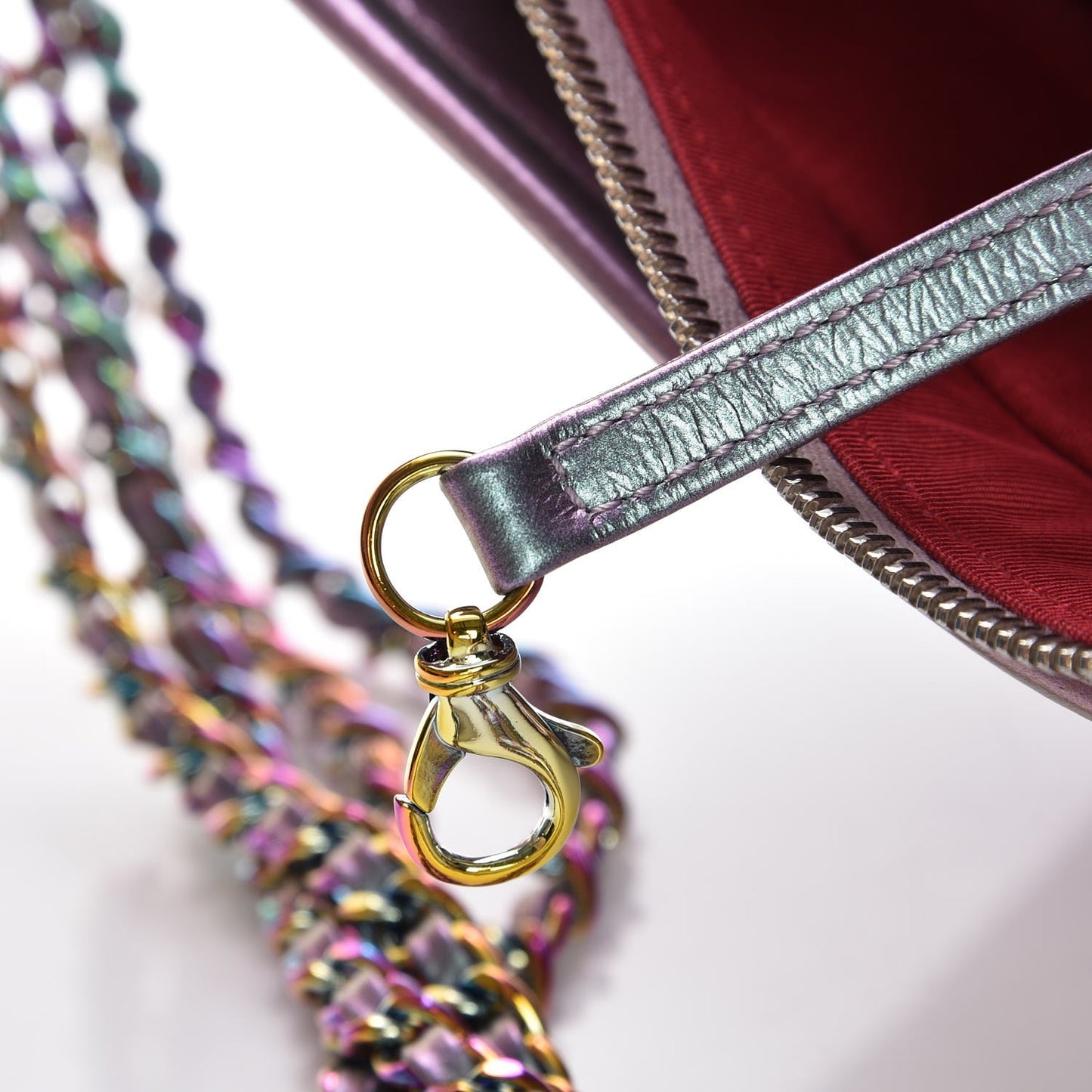 Iridescent Lambskin Calfskin Quilted Medium Gabrielle Hobo Light Purple