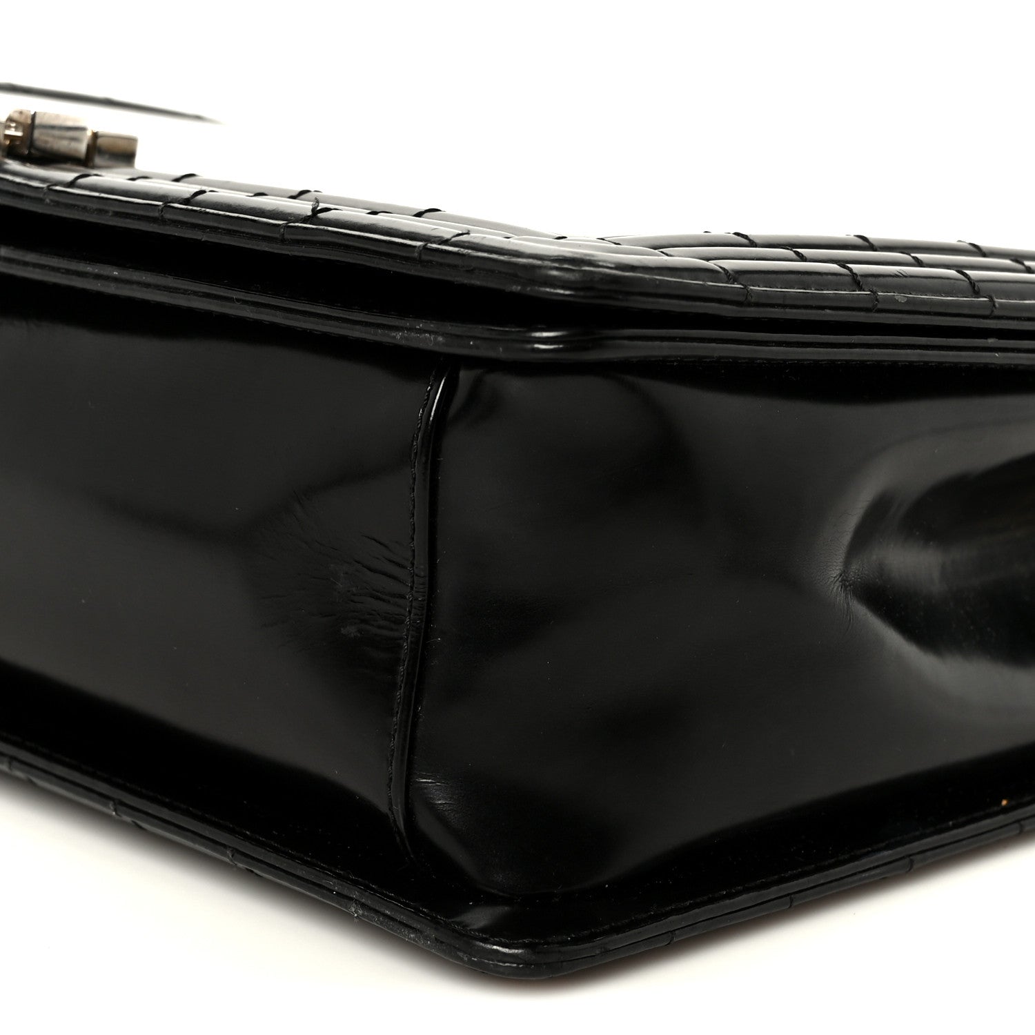 Chanel Patent Medium Boy Reverso Flap Black 10 of 11
