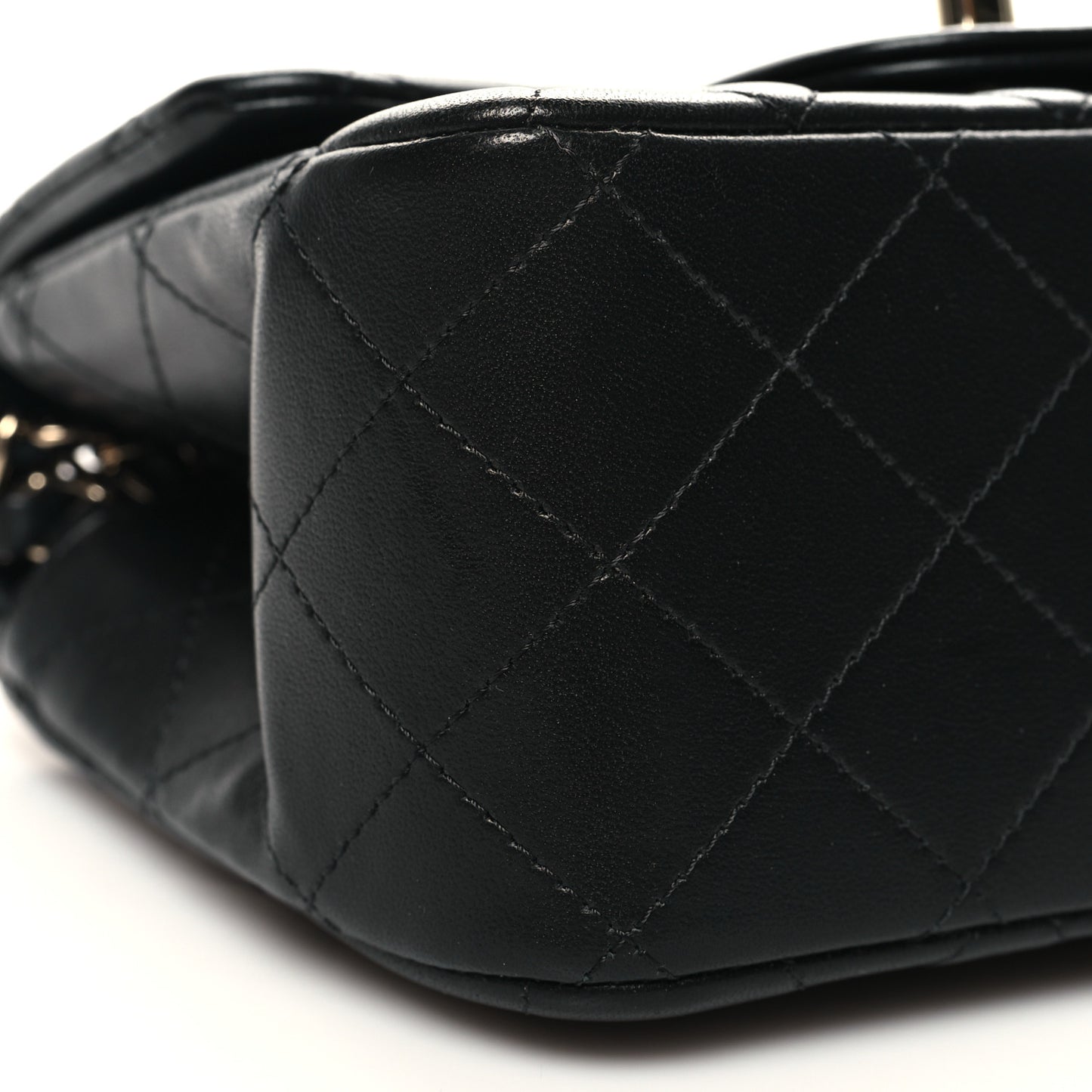 Lambskin Quilted Mini Square Flap Black