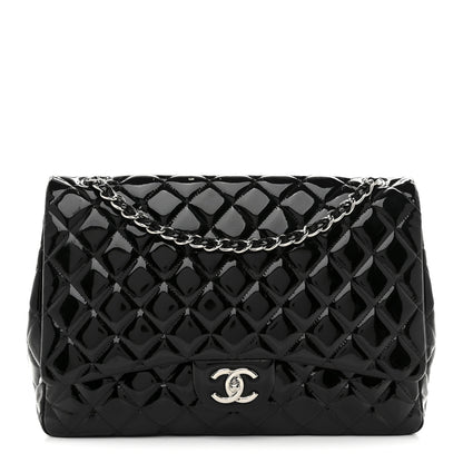 Chanel Patent Quilted Maxi Double Flap Black 1 of 10