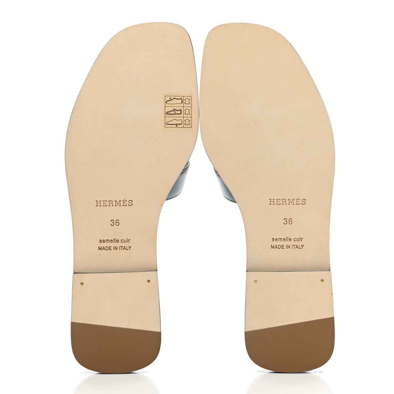 Hermes Box Calfskin Oran Sandals 36 Bleu Pinede 5 of 9