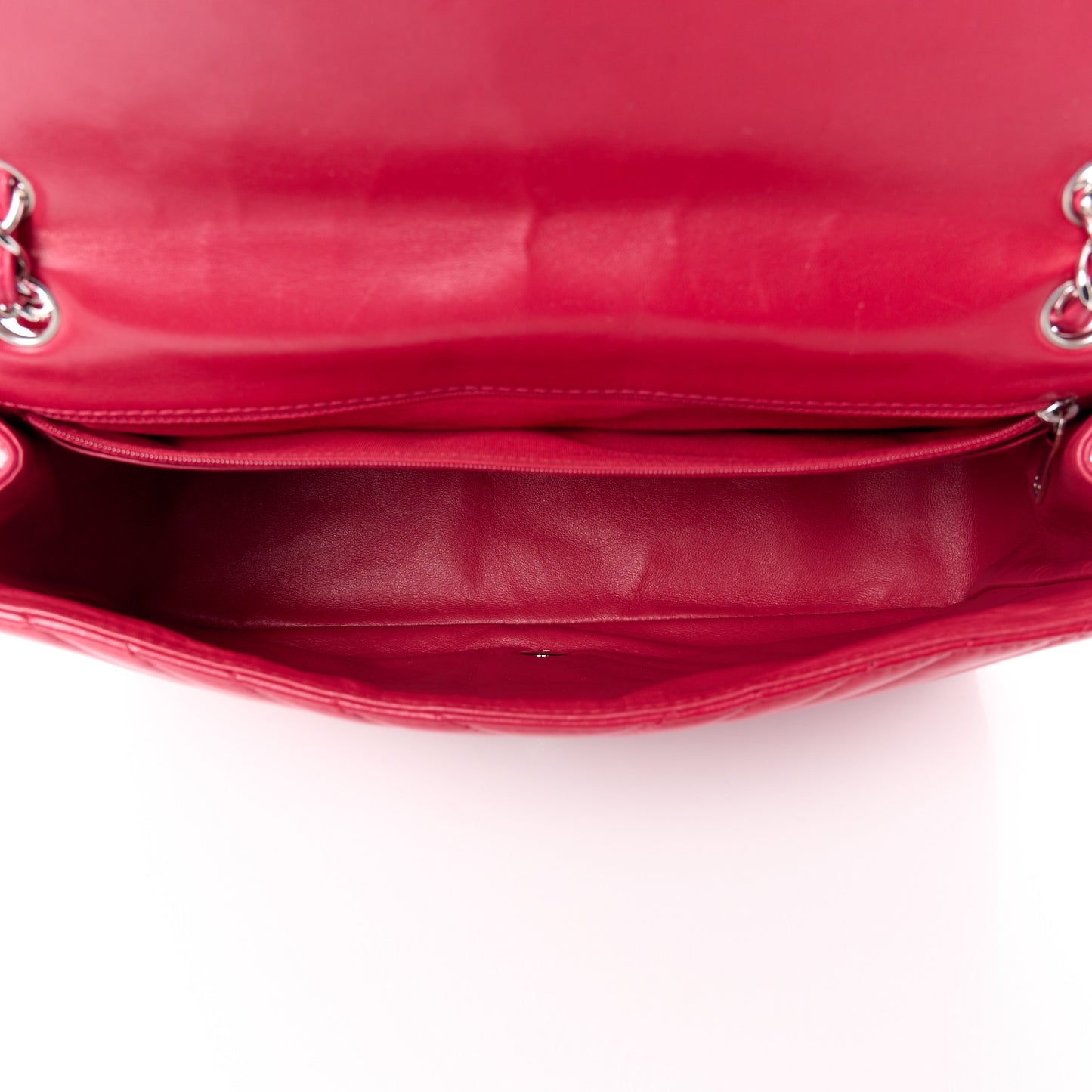 Lambskin Chevron Quilted Maxi Single Flap Red