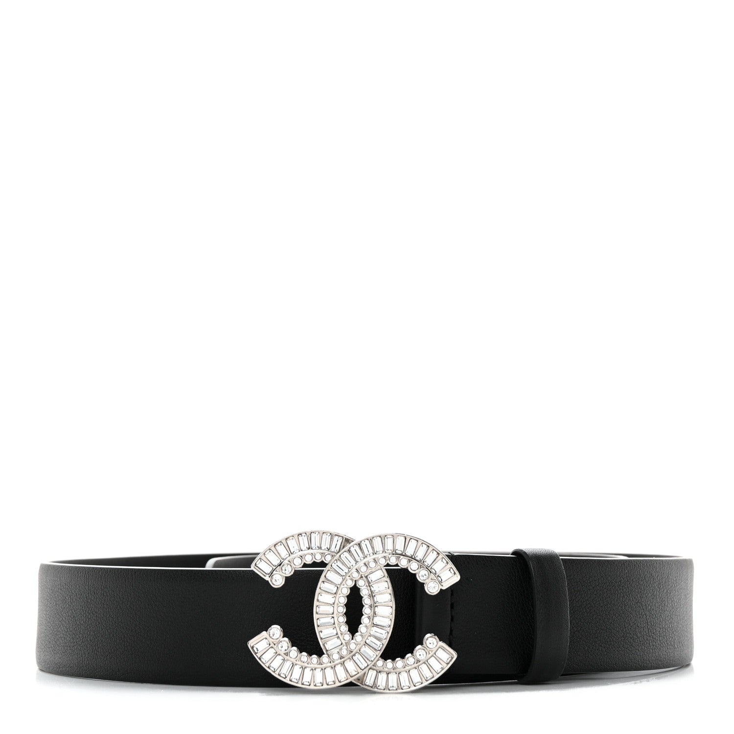 Chanel Calfskin Crystal CC Belt 80 32 Black 1 of 6