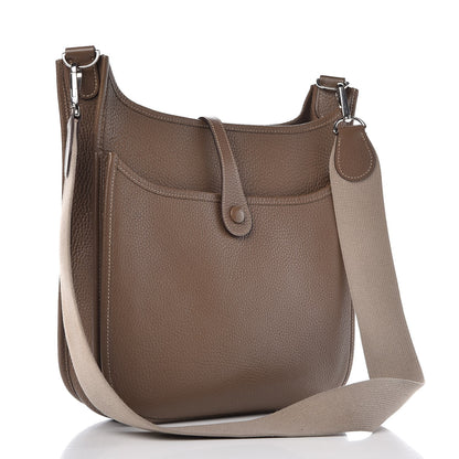 Hermes Taurillon Clemence Evelyne II GM Etoupe 3 of 8